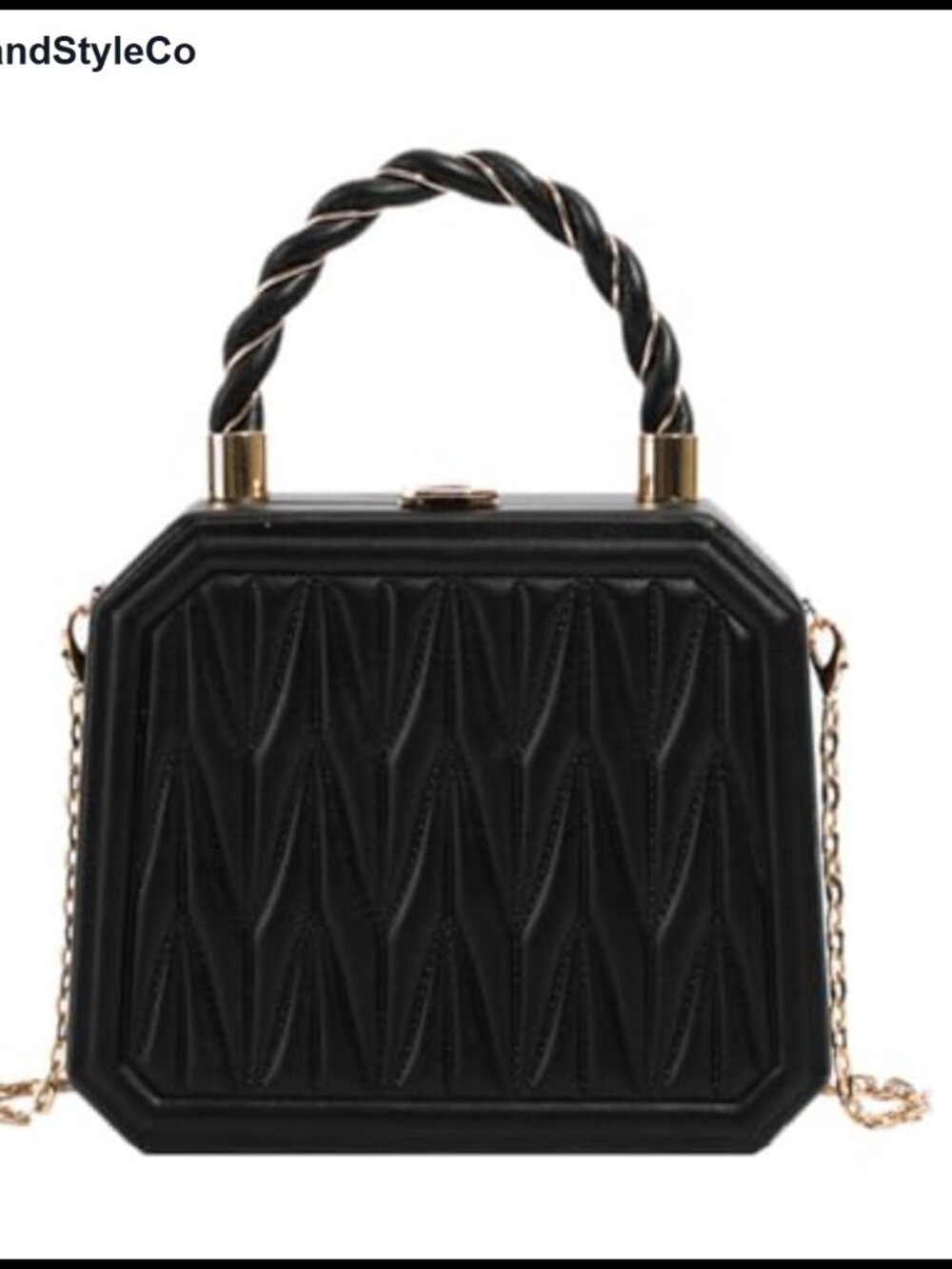 Faux Leather Small Square Box Clutch Top Handle Crossbody Evening Bag for Women